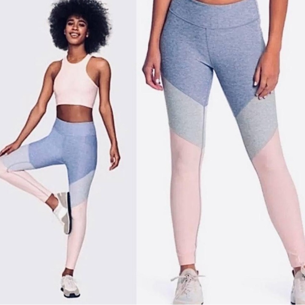 Outdoor Voices‎ Spring 7/8 Tri-Color Color Block Leggings Small